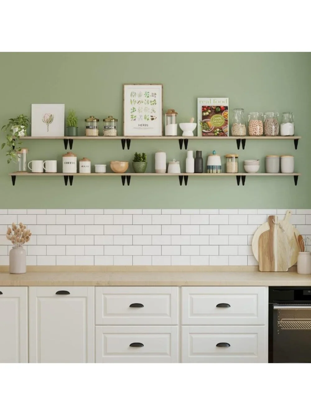 Set of 10 Floating Wall Shelves for Home Decor, Kitchen & Office Organization
